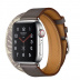 Apple Watch Series 5 Hermès // 40мм GPS + Cellular // Корпус из нержавеющей стали, ремешок Double Tour из кожи Swift цвета Étain/Béton