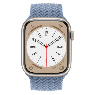 Apple Watch Series 8 // 45мм GPS // Корпус из алюминия цвета "сияющая звезда", плетёный монобраслет сланцево-синего цвета