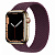 Купить Apple Watch Series 7 // 45мм GPS + Cellular // Корпус из нержавеющей стали золотого цвета, плетёный монобраслет цвета «тёмная вишня»