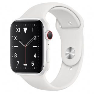 Apple Watch Series 5 // 44мм GPS + Cellular // Корпус из керамики, спортивный браслет белого цвета 