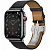 Купить Apple Watch Series 7 Hermès // 45мм GPS + Cellular // Корпус из нержавеющей стали цвета «черный космос», ремешок Single Tour цвета Noir с раскладывающейся застёжкой (Deployment Buckle)