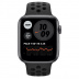 Apple Watch SE // 44мм GPS // Корпус из алюминия цвета «серый космос», спортивный ремешок Nike цвета «Антрацитовый/чёрный» (2020)