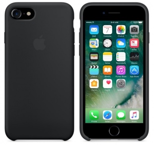 Силиконовый чехол для iPhone 7/8, чёрный цвет, оригинальный Apple, оригинальный Apple