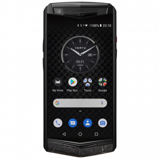 Vertu Aster P Gothic YG Pure Jet Cracked Lava Alligator