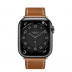 Apple Watch Series 7 Hermès // 45мм GPS + Cellular // Корпус из нержавеющей стали цвета «черный космос», ремешок Single Tour цвета Fauve