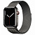 Купить Apple Watch Series 7 // 45мм GPS + Cellular // Корпус из нержавеющей стали графитового цвета, миланский сетчатый браслет графитового цвета