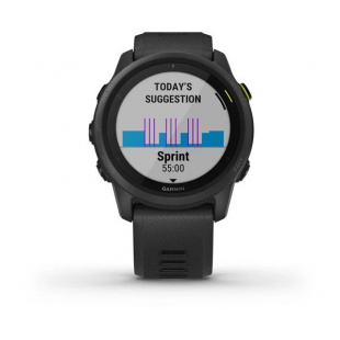 Беговые умные часы Garmin Forerunner 745 (44mm), черный корпус, черный силиконовый ремешок
