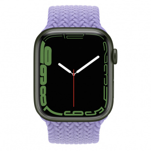 Apple Watch Series 7 // 45мм GPS // Корпус из алюминия зеленого цвета, плетёный монобраслет цвета «английская лаванда»