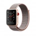 Apple Watch Series 3 // 38мм GPS + Cellular // Корпус из золотистого алюминия, ремешок из плетёного нейлона цвета «кофейный/карамельный» (MQJU2)