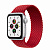 Купить Apple Watch SE // 40мм GPS // Корпус из алюминия серебристого цвета, плетёный монобраслет цвета PRODUCT(RED) (2020)