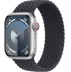 Apple Watch Series 9 // 41мм GPS+Cellular // Корпус из алюминия серебристого  цвета, плетёный монобраслет цвета "темная ночь"