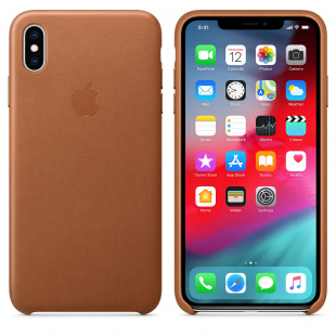 Кожаный чехол для iPhone XS Max, золотисто-коричневый цвет, оригинальный Apple