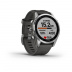 Мультиспортивные часы Garmin Fenix 7S (42mm) Solar, серебристый стальной корпус, графитовый силиконовый ремешок