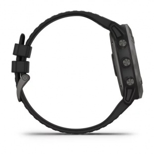 Мультиспортивные часы Garmin Fenix 6X (51mm) Sapphire, стальной серый DLC корпус, черный силиконовый ремешок