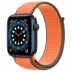 Apple Watch Series 6 // 44мм GPS // Корпус из алюминия синего цвета, спортивный браслет цвета «Кумкват»
