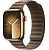 Купить Apple Watch Series 9 // 41мм GPS+Cellular // Корпус из нержавеющей стали золотого цвета, браслет серо-коричневого цвета, размер M/L