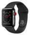 Apple Watch Series 3 // 38мм GPS + Cellular // Корпус из нержавеющей стали, спортивный ремешок черного цвета (MQJW2)