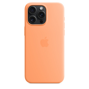 Силиконовый чехол MagSafe для iPhone 15 Pro Max, цвет "оранжевый сорбет"