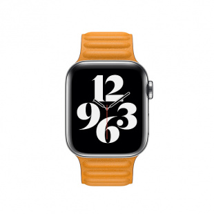 44мм S/M Кожаный ремешок цвета «Золотой апельсин» со скрытой магнитной застежкой для Apple Watch