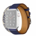 40мм Ремешок Hermès Double Tour из кожи Swift цвета Encre/Béton для Apple Watch