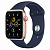 Купить Apple Watch SE // 44мм GPS + Cellular // Корпус из алюминия золотого цвета, спортивный ремешок цвета «Тёмный ультрамарин» (2020)