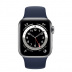 Apple Watch Series 6 // 44мм GPS + Cellular // Корпус из алюминия серебристого цвета, спортивный ремешок цвета «Тёмный ультрамарин»