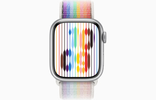 Apple Watch Series 9 // 45мм GPS // Корпус из алюминия серебристого цвета, спортивный браслет цвета Pride Edition