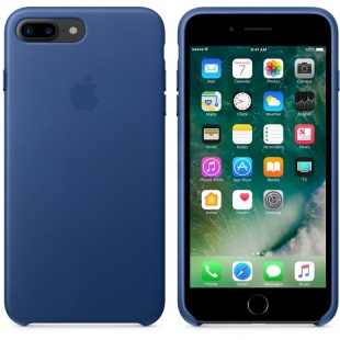 Кожаный чехол для iPhone 7+ (Plus)/8+ (Plus), цвет «синий сапфир», оригинальный Apple