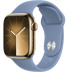 Apple Watch Series 9 // 41мм GPS+Cellular // Корпус из нержавеющей стали золотого цвета, спортивный ремешок цвета "синяя зима"