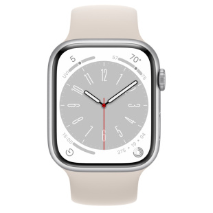 Apple Watch Series 8 // 45мм GPS // Корпус из алюминия серебристого цвета, монобраслет цвета "сияющая звезда"