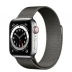 Apple Watch Series 6 // 40мм GPS + Cellular // Корпус из нержавеющей стали серебристого цвета, миланский сетчатый браслет графитового цвета Apple Watch Series 6 // 40мм GPS + Cellular // Корпус из нержавеющей стали серебристого цвета, миланский сетчатый браслет графитового цвета
