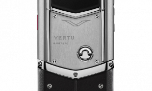 Телефон Vertu Signature V, Stainless steel, Calf Leather (Pure Silver/Черный)