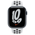 Apple Watch Series 7 // 45мм GPS + Cellular // Корпус из алюминия цвета «тёмная ночь», спортивный ремешок Nike цвета «чистая платина/чёрный»