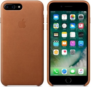 Кожаный чехол для iPhone 7+ (Plus)/8+ (Plus), золотисто-коричневый цвет, оригинальный Apple
