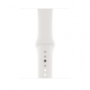 Apple Watch Series 4 // 40мм GPS + Cellular // Корпус из алюминия серебристого цвета, спортивный ремешок белого цвета (MTUD2)