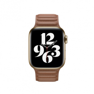44мм S/M Кожаный ремешок золотисто-коричневого цвета со скрытой магнитной застежкой для Apple Watch