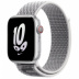 Apple Watch Series 8 // 45мм GPS + Cellular // Корпус из алюминия серебристого цвета, спортивный браслет Nike цвета "снежная вершина/черный"
