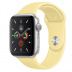 Apple Watch Series 5 // 44мм GPS // Корпус из алюминия серебристого цвета, спортивный ремешок цвета «лимонный мусс»