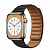 Купить Apple Watch Series 8 // 41мм GPS + Cellular // Корпус из нержавеющей стали золотого цвета, кожаный браслет цвета "темная ночь", размер ремешка S/M