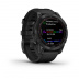 Мультиспортивные часы Garmin Fenix 7 (47mm) Solar, стальной серый корпус, черный силиконовый ремешок