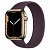 Купить Apple Watch Series 7 // 45мм GPS + Cellular // Корпус из нержавеющей стали золотого цвета, монобраслет цвета «тёмная вишня»