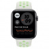 Apple Watch Series 6 // 44мм GPS // Корпус из алюминия цвета «серый космос», спортивный ремешок Nike цвета «Еловая дымка/пастельный зелёный»
