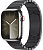 Купить Apple Watch Series 9 // 45мм GPS+Cellular // Корпус из нержавеющей стали серебристого цвета, блочный браслет из нержавеющей стали цвета "черный космос"