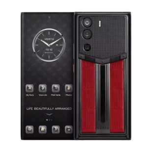 Телефон Vertu METAVERTU 5G Web3, Alligator Leather (Black Parisian Studds Flame Red/Огненно-красный)
