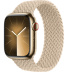 Apple Watch Series 9 // 41мм GPS+Cellular // Корпус из нержавеющей стали золотого цвета, плетёный монобраслет бежевого цвета
