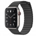 Apple Watch Series 5 // 44мм GPS + Cellular // Корпус из титана, кожаный ремешок чёрного цвета, размер ремешка M