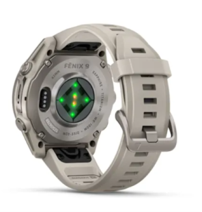 Мультиспортивные часы Garmin Fenix 9 (43mm), титановый корпус, светло-серый силиконовый ремешок  (Fog Gray)