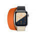 Apple Watch Series 4 Hermès // 40мм GPS + Cellular // Корпус из  нержавеющей стали, ремешок Double Tour из кожи Swift цветов  Indigo/Craie/Orange
