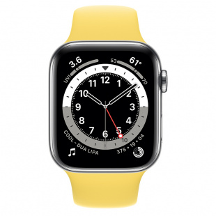 Apple Watch Series 6 // 44мм GPS // Корпус из алюминия серебристого цвета, спортивный ремешок имбирного цвета