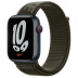 Apple Watch Series 7 // 45мм GPS + Cellular // Корпус из алюминия цвета «тёмная ночь», спортивный браслет Nike цвета «рабочий хаки»